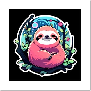 Sloth Illustration Posters and Art